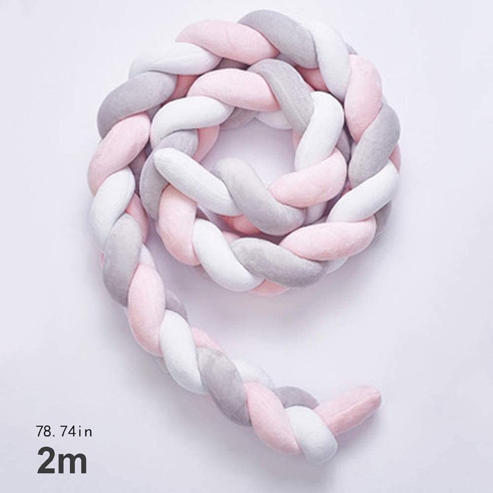 Rideau de lit à trois brins pour enfants, 200cm, oreiller en tricot, clôture de lit pour enfants, Protection du sommeil, décoration de berceau