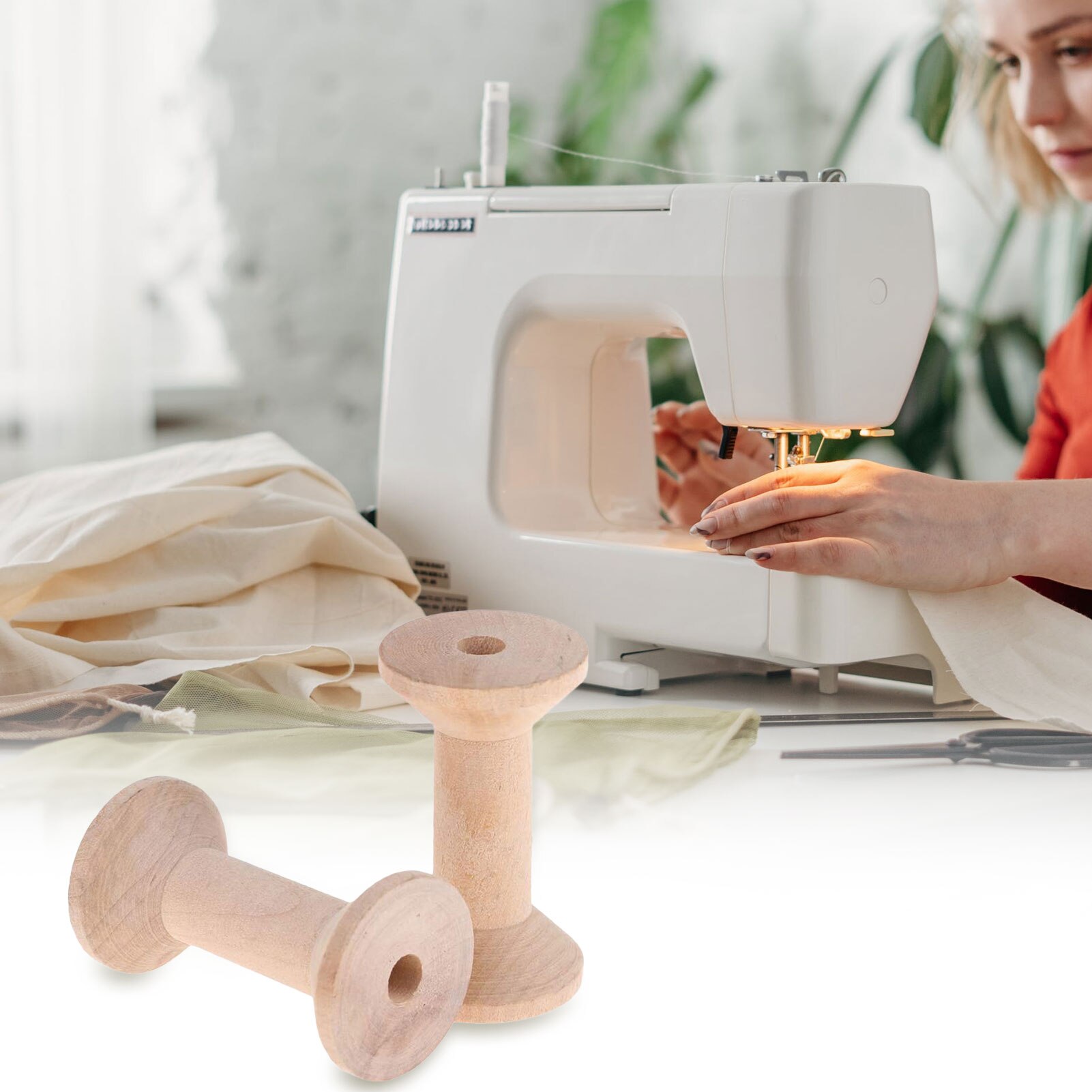 24Pcs Wooden Empty Thread Spools Large Unfinished Wood Spools Wire Weaving Bobbins for Arts Crafts Cord Roll