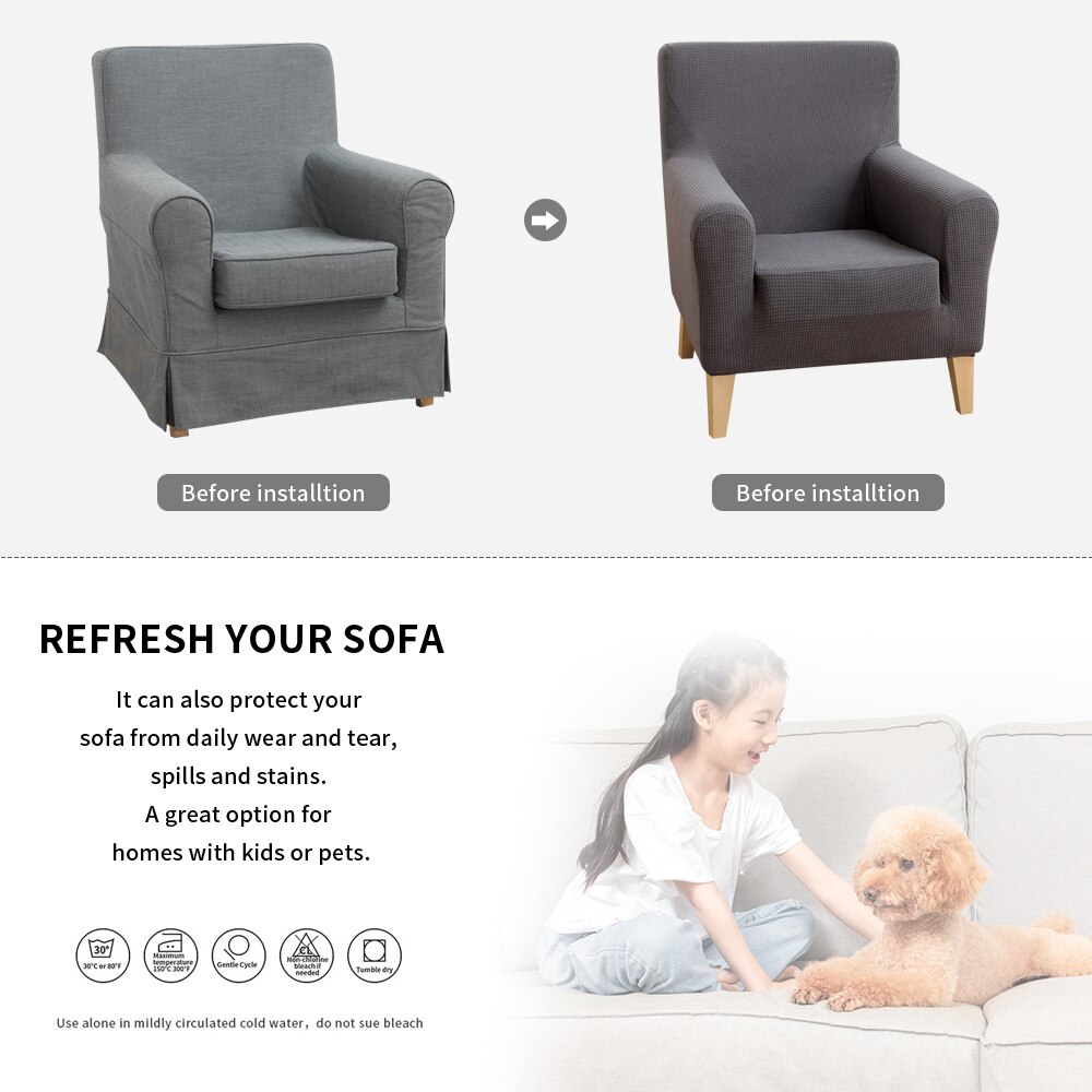 Moderne effen jacquard elastische bankzithoesbeschermer, wasbare hoes, universele bankhoes voor 1 persoon, woondecoratie