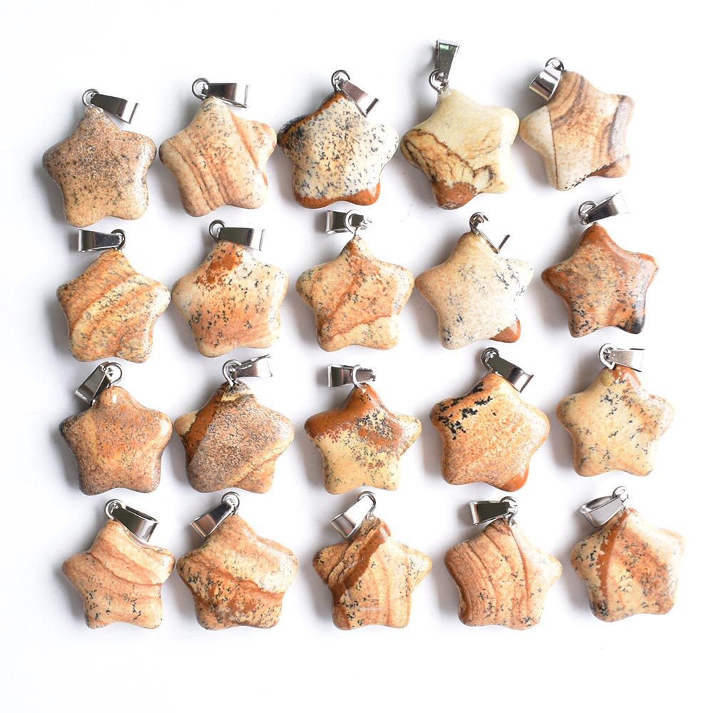 Verschiedene naturstein mixed star charms anhänger für DIY schmuck machen 24 teile/los freies: picture stone