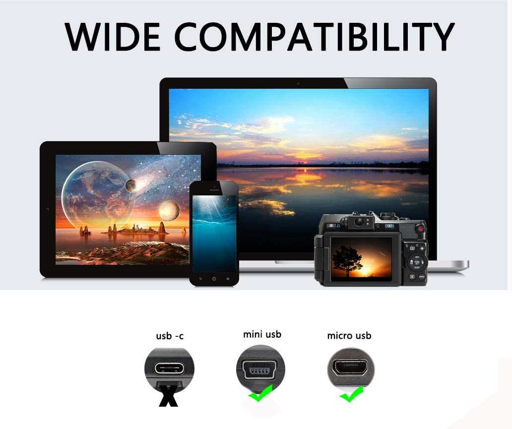 USB OTG Cable - Black, USB Micro Male to Mini Male OTG Cable (Black) (1m)