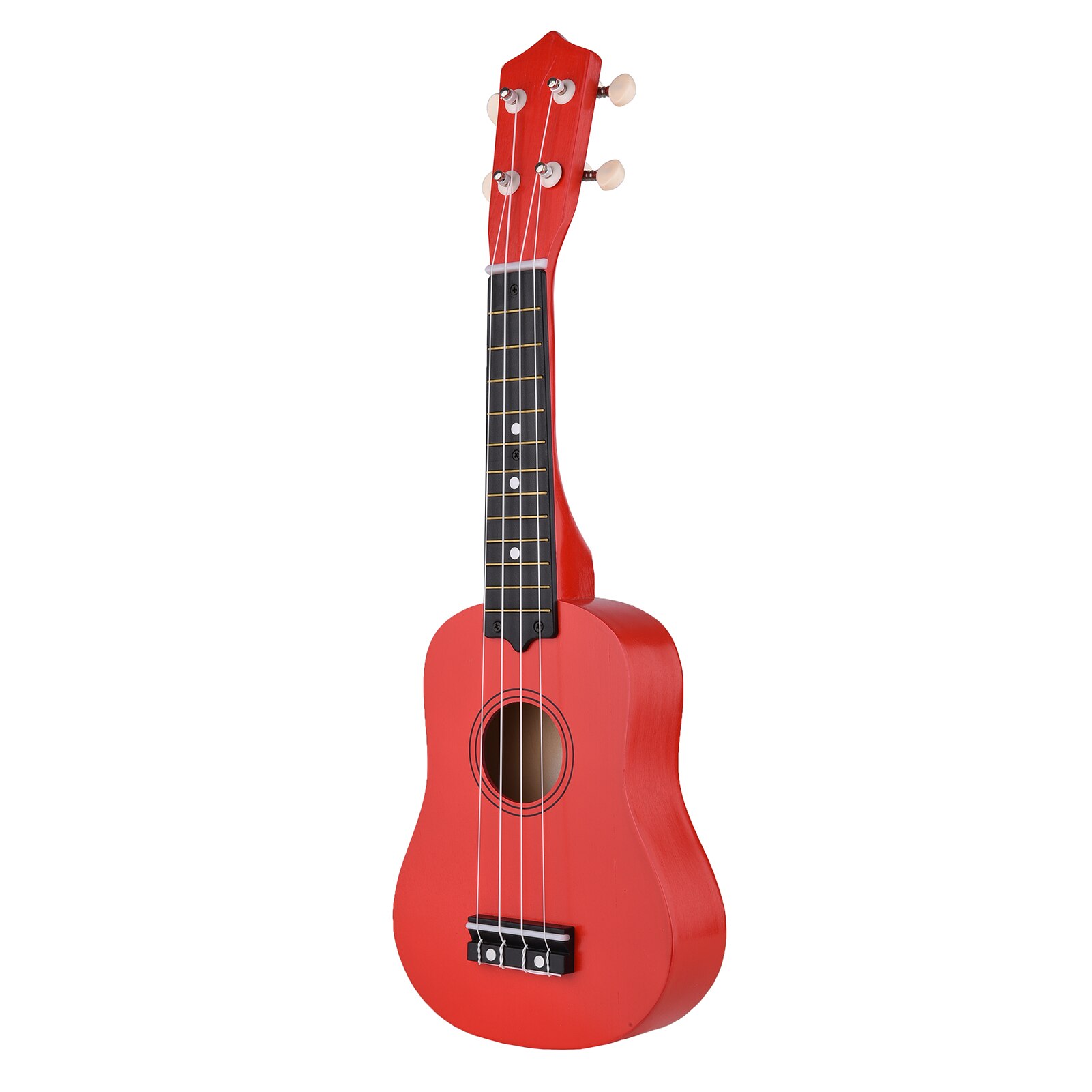Muslady 21 pulgadas ukelele de 4 cuerdas, guitarra pequeña ukelele bajo instrumento Musical de madera de Beige instrumentos de cuerda: 	Red
