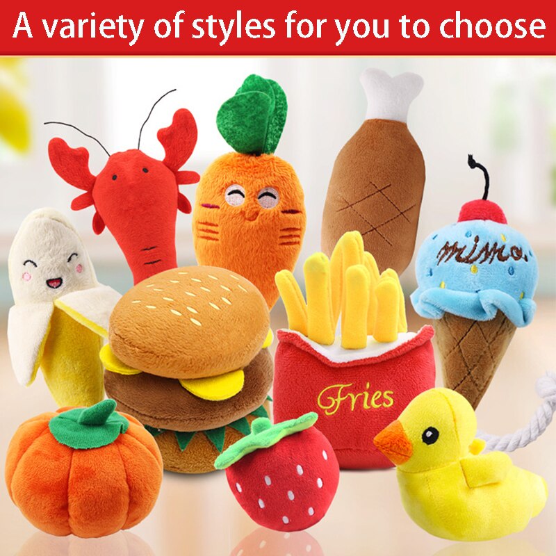Puppy Teething Toys Dog Plush Vocal Toys Variety of Fruit Cartoon Animals Pet Cat Supplies Toys Pet Supplies puppy accessories