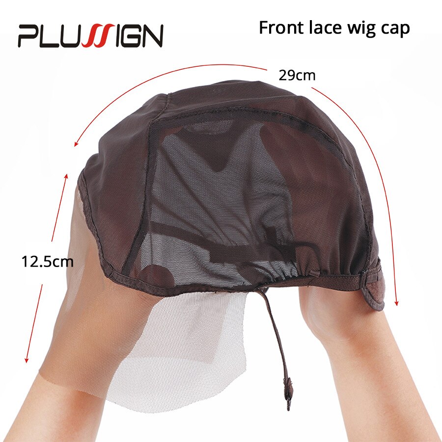 Plussign 1Pcs Ventilated Wig Cap Transparent 13*4 Swiss Lace Wig Cap For Diy Making Wigs With Adjustable Straps Average Size