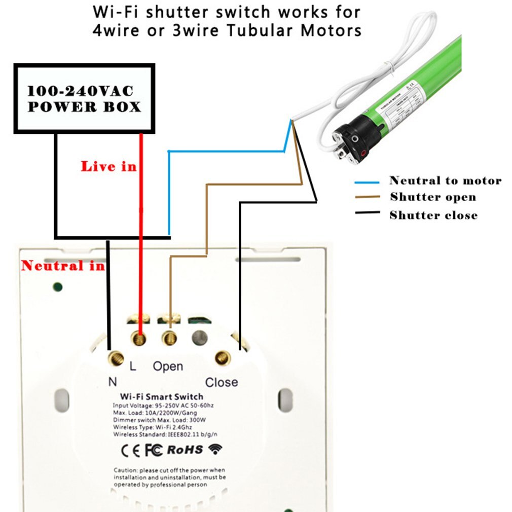 Wifi Intelligent Rolling Door Controller Curtain Switch Voice Controller Remote Wall Control Switch Touch Switch Button