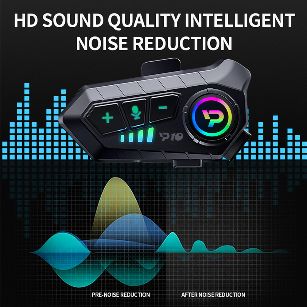 Y10 Bluetooth Motorrad Helm Headset Drahtlose IPX6 Wasserdichte Rauschunterdrückung Kopfhörer Super Lange bereithalten-Freisprecheinrichtung Kopfhörer