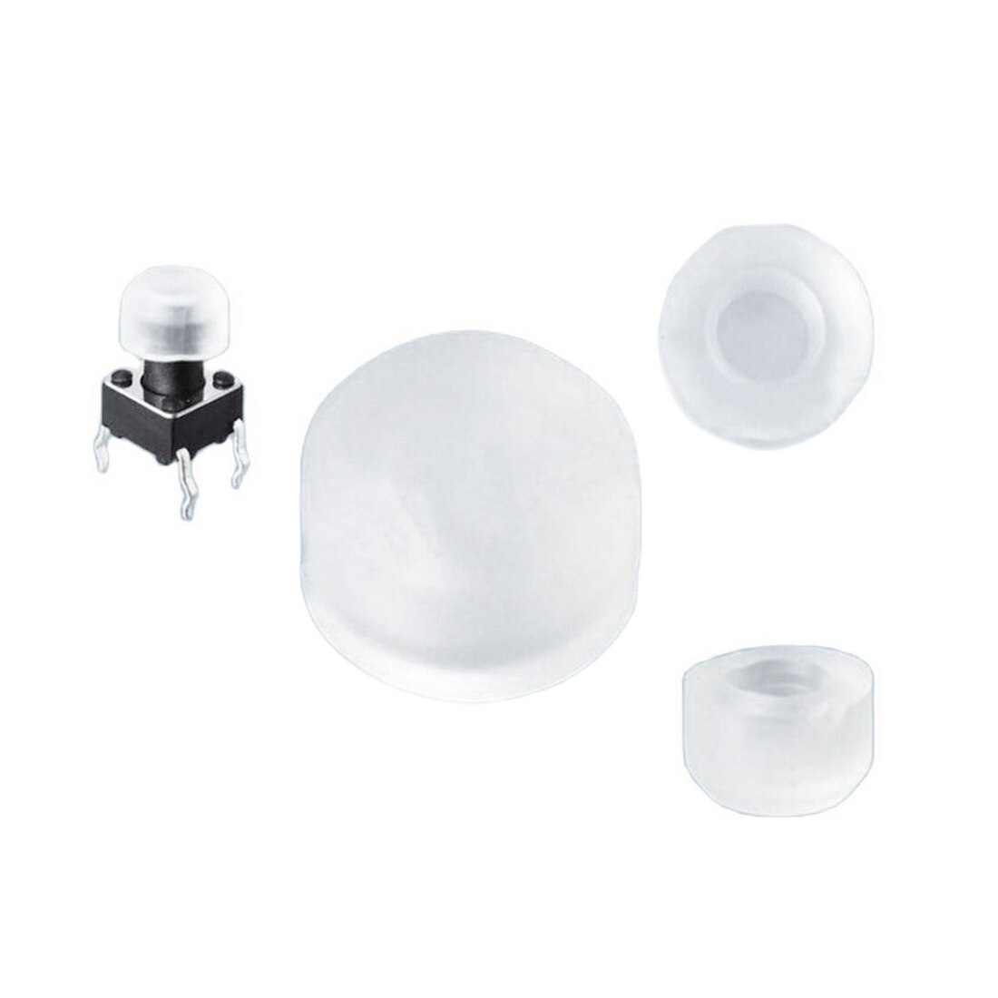 100pcs 6*6mm Transparent/Black Round Button Cap Tactile Switch Caps for 6*6mm Tactile Switches Price