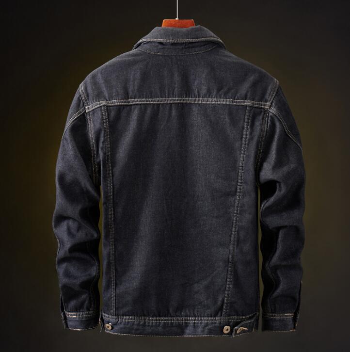 Vinter herre jakke og frakk varm fleece denim jakke herre jean jakker outwear mannlige cowboy