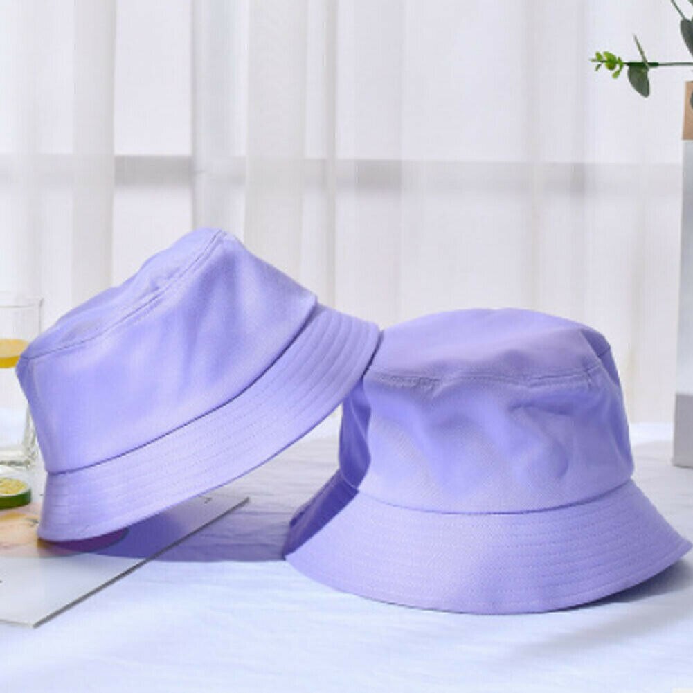 Casual Solid Cute Kids Bucket Hat Summer Fishing Fisher Beach Festival Sun Cap Lovely One Size For Kids: Purple 