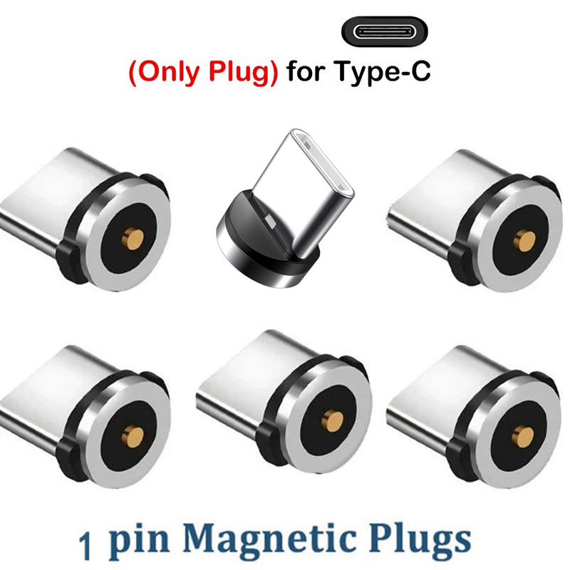 1/2/5 Pcs USB Type C Magnetic Tips Plug Mobile Cell Phone Adapter For Replacement 360° Degree Rotation Converter Cable Connector