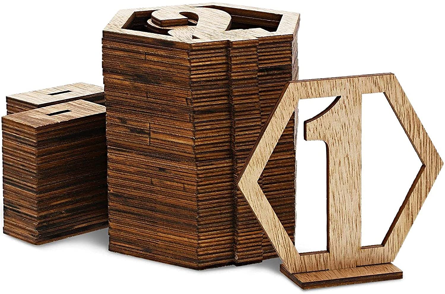 1-30 Numbers Wood Signs Wedding Hexagon Table Number Wooden Table Numbers Rustic Wedding Engagement Seat Numbers Sign