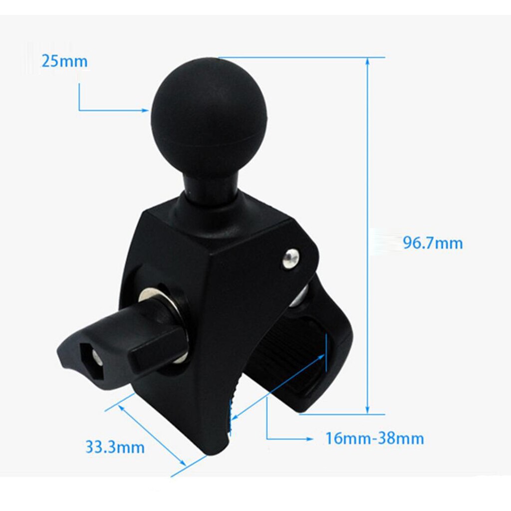 16-38mm Motorcycle Handlebar Mount Phone Holder Clamp 1&#39;&#39; 25mm Ball