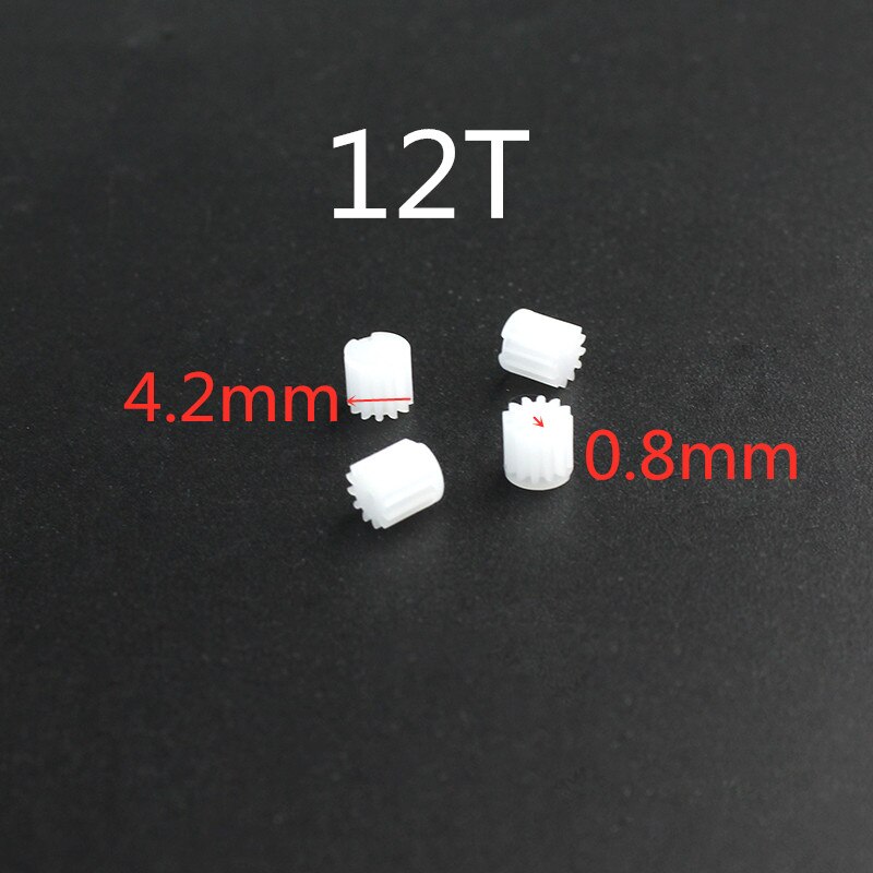 4pcs Piccolo Ingranaggi Del Motore 6T 7T 8T 9T 10T 11T 12T Denti per 0.8 MILLIMETRI 1 millimetri Albero R/C Elicottero Mini Quadcopter Accessori Pezzi di Ricambio: 12T 0.8MM