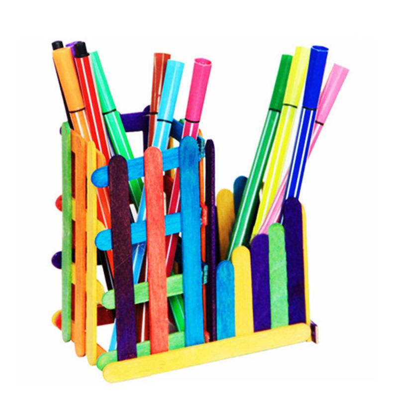 200pcs/lot Wood Popsicle Stick Disposable Handmade Ice Cream Stick DIY Material 964C