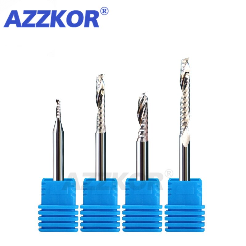 Single Blade Compound Cutter Spiral Milling Cutter Veneer MDF Solid Wood Cutting AZZKOR Computer Engraving Machine Tool