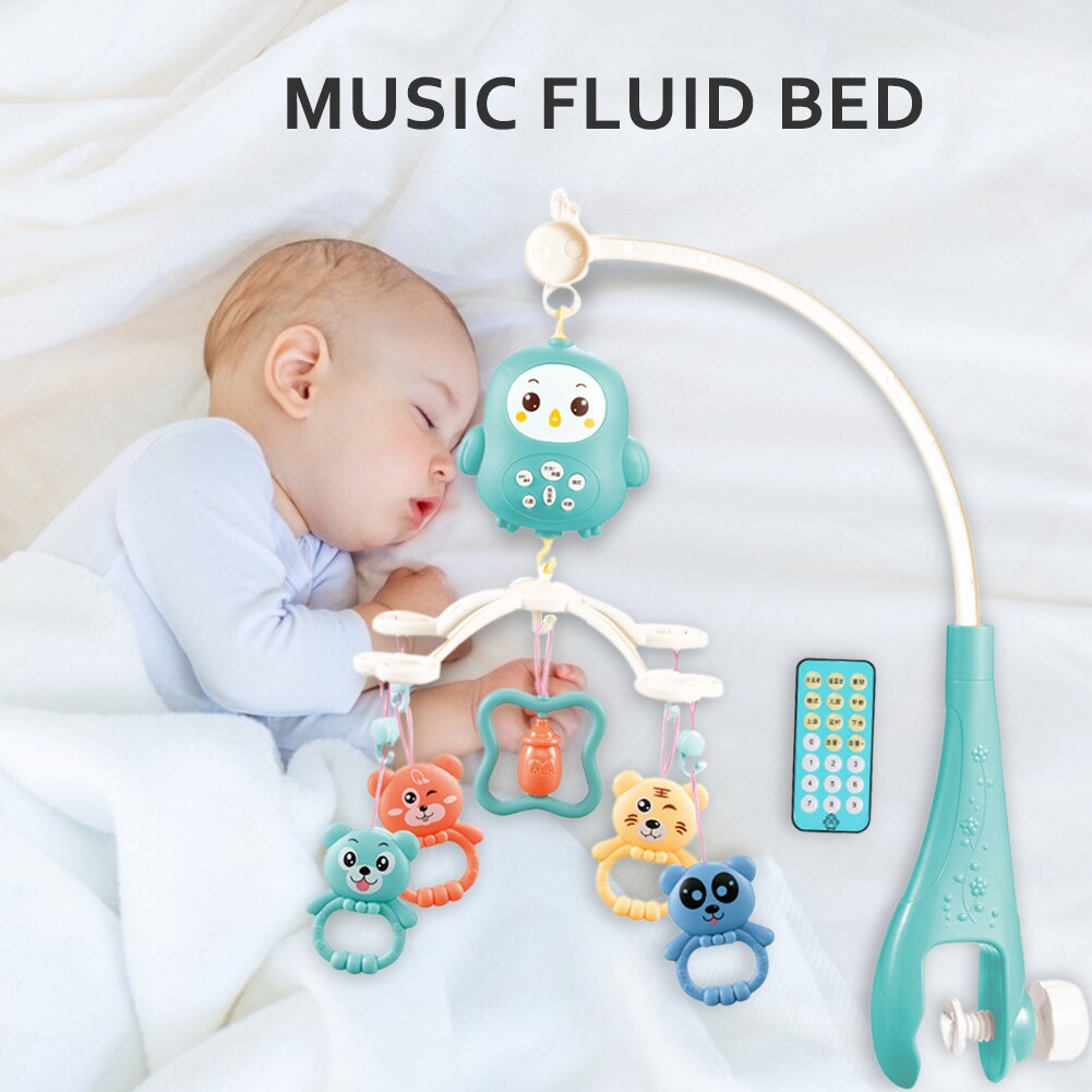 Pasgeboren Baby Rammelaars Wieg Mobiles Elektrische Speelgoed Houder Muzikale Roterende Mobiele Bed Bel Rustgevende Musical Babybedje Mobiele