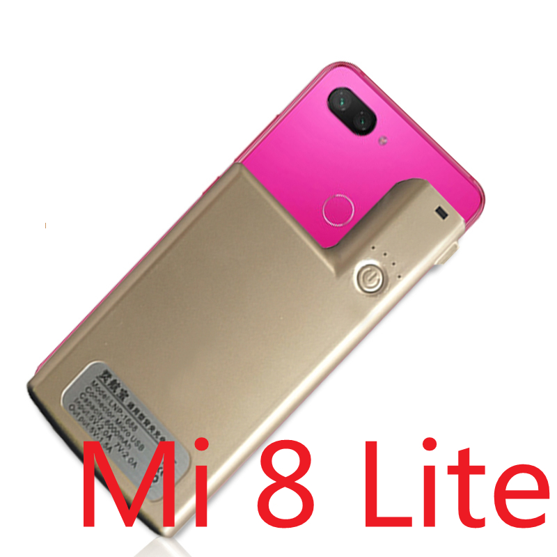 Funda de cargador de batería externa para Xiaomi Mi 8 8 SE, carcasa portátil, powerbank Capa: Mi 8Lite-Gold