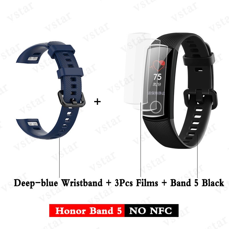 Huawei Honor band 5 smartband AMOLED Huawei smartwatch sang oxygène coeur rage ftness sommeil tracker natation sport trakcer gps: band5 black add Dblu