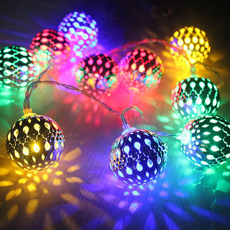 3M 5M 10M Moroccan Silver Metal Balls LED Fairy St... – Grandado