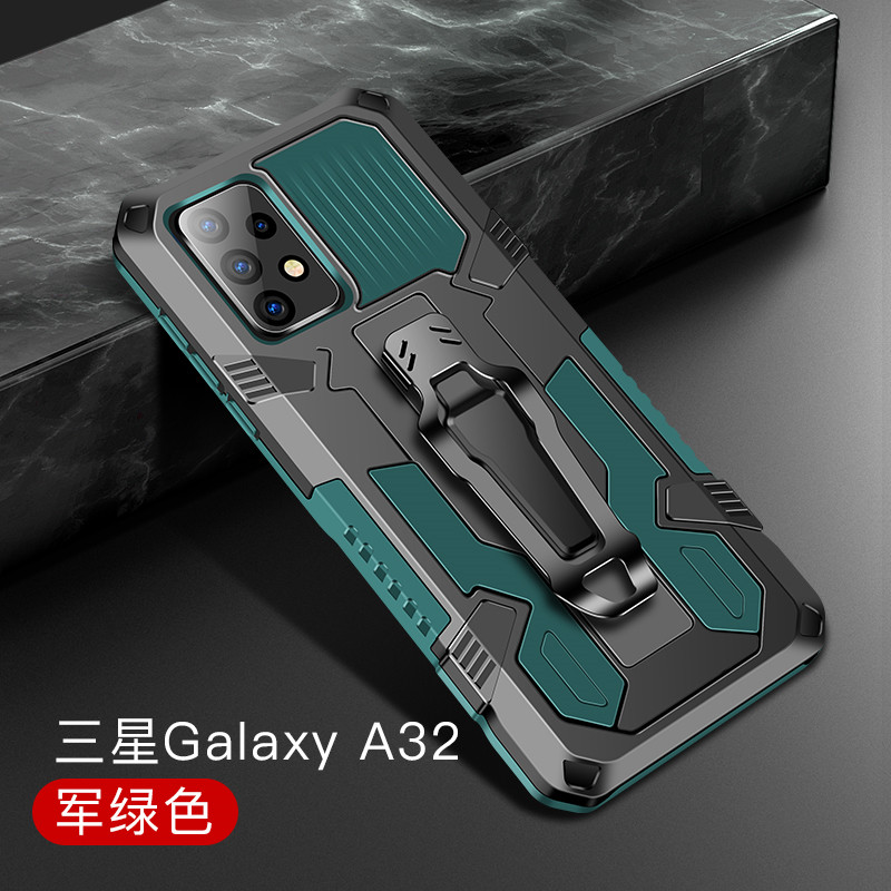 Armor Case For Samsung A32 4G Case Shockproof Stand Holder Belt Clip Holster Cover for Samsung Galaxy A32 4G SM-A325F A 32 6.4&quot;: For Galaxy A32 4G / Dark Green