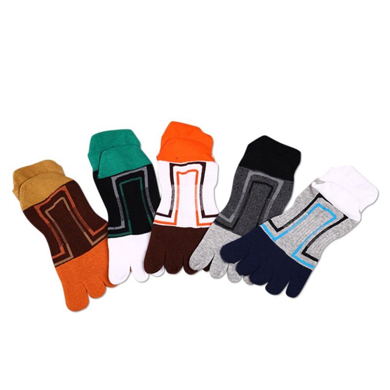 1 par fingerseparerede tåsokker udendørs resistent polyester bomuld spandex ankel strømper sport fitness løbestrømper