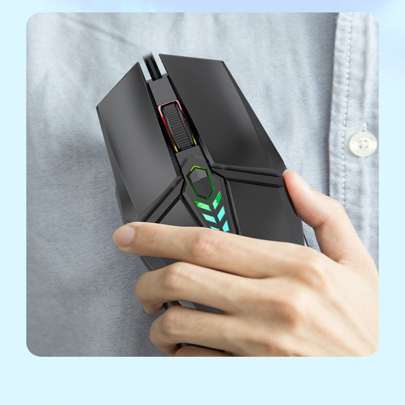 USB wired Mute Gaming Mouse 6-button 1600 DPI RGB Backlight Computer Mouse Ergonomic Computer Mouse for PC Laptop Notebook