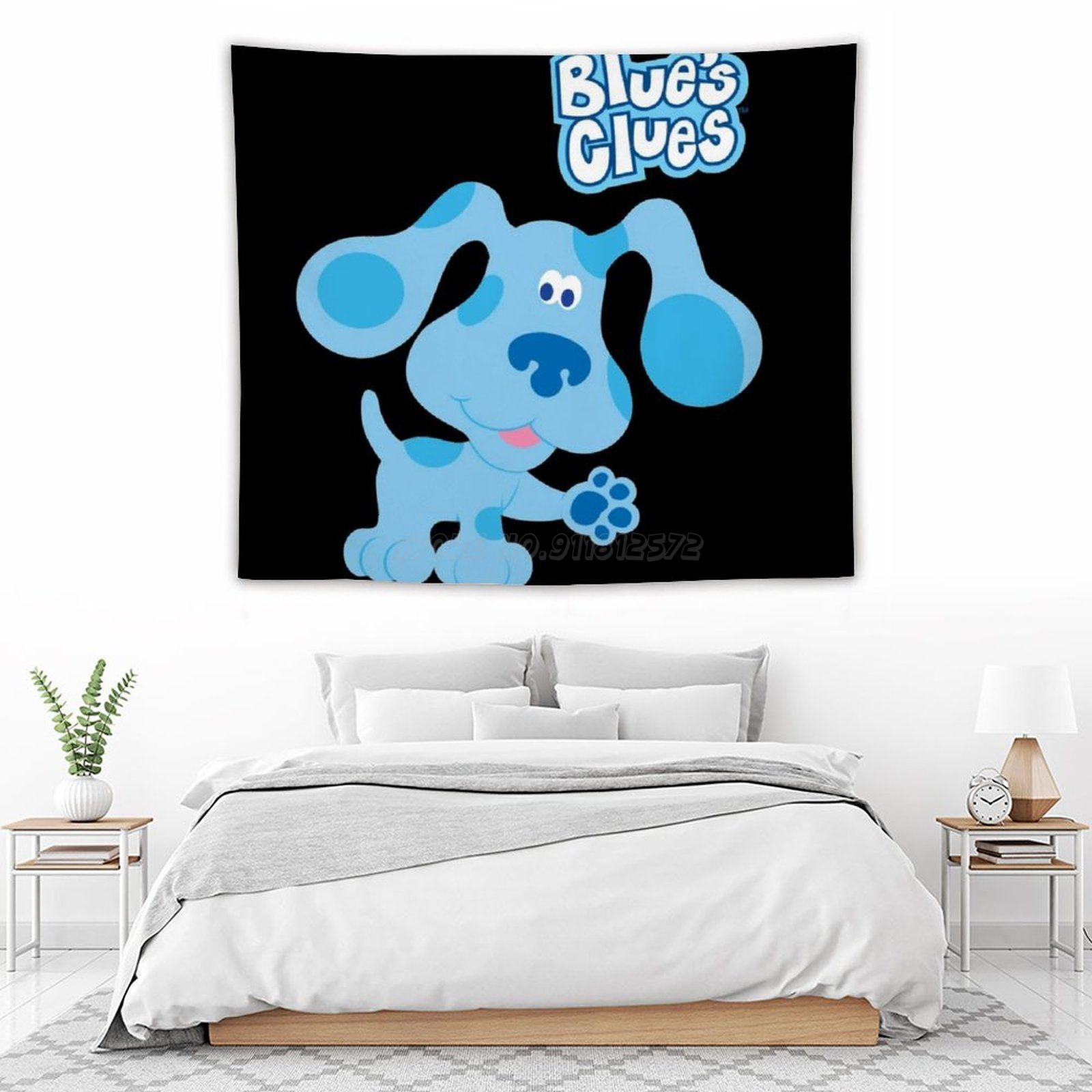 Blues Clues Tapestry Wall Hanging Background Wall Covering Home Bedroom Decor Wall Tapestry Blues Clues Blue Clues Kids Cartoon