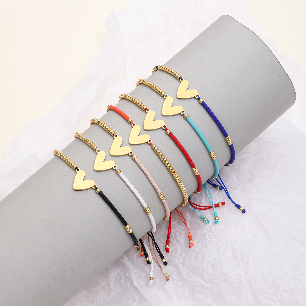 ZMZY, nueva pulsera clásica de corazón para mujer, cuentas simples de semillas Miyuki, pulseras de cuerda coloridas para mujer, de joyería