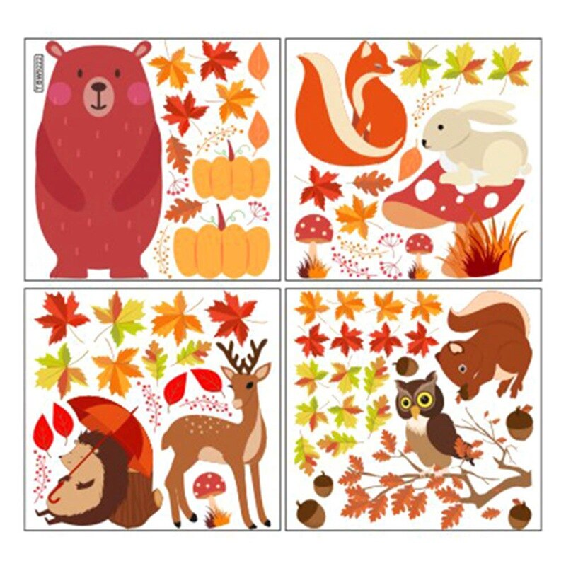 Fall Leaves Raam Kleeft-Thanksgiving Maple Decoraties Herfst Sticker Decals Party Decor Ornamenten Home Decor