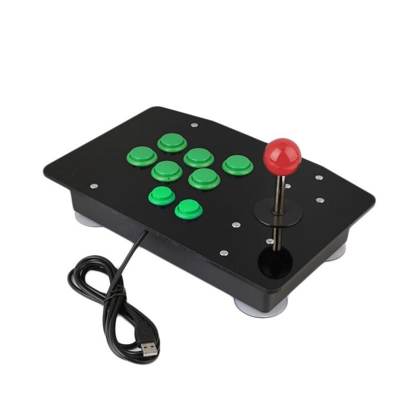 Acryl Nul Vertraging Arcade Fighting Stick Usb Bedrade Computer Gaming Joystick Game Rocker Controller Met 8 Knoppen Voor Pc Desktop