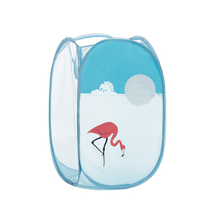 Panier à linge pliant Pop-Up, pour vêtements sales, soutien-gorge grande capacité, sous-vêtements, sac à linge en maille de lavage, dessin animé: Flamingo