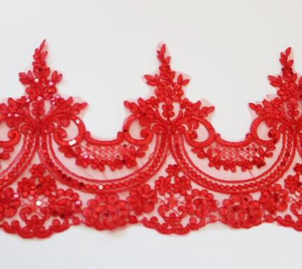 Delicate 9 yards 22 cm pailletten ivoor/witte stof bloem Venise Venetië kant trim applique naaien ambacht voor bruiloft december LW0333: Antiek Messing