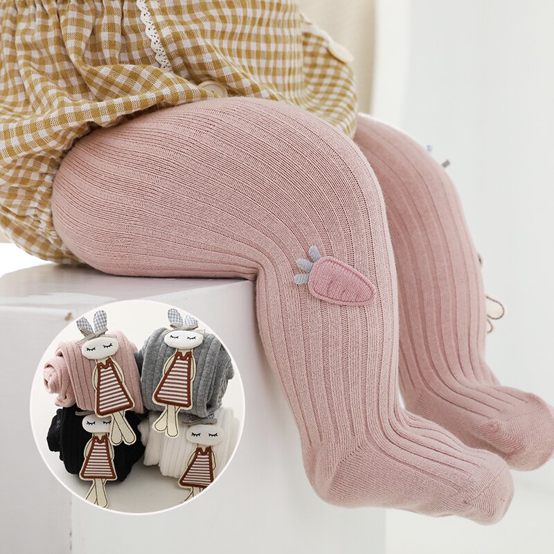 Girls Spring and Autumn Cotton High Elasticity Deodorant Korean Rabbit Eating Carrot Pantyhose