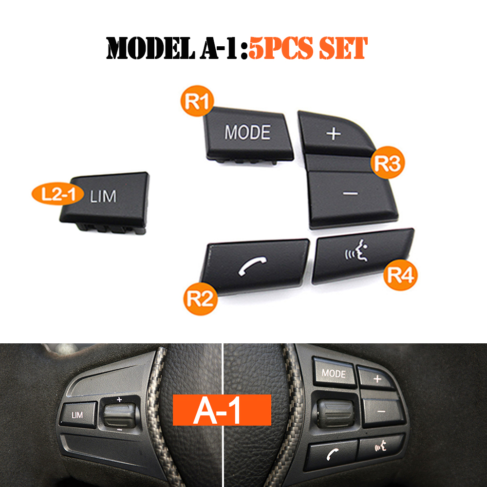 Car Multi-Function Steering Wheel Control Switch Button Sets For 1 3 5 6 7 Series F20 F22 F30 F34 F36 F10 F11 F07 F12 F01 F02: black