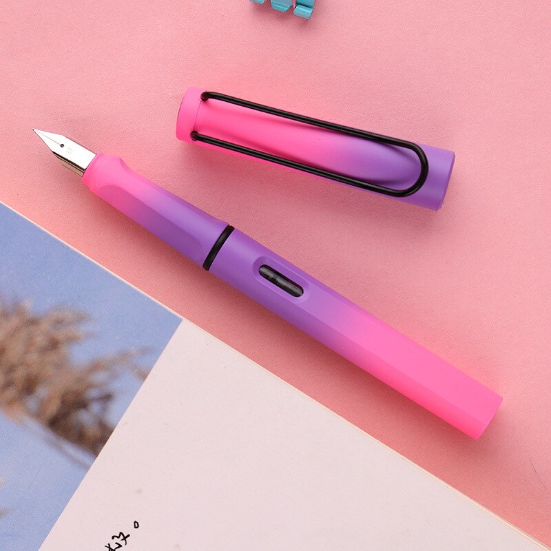 Rainbow Gradient Color Fountain Pen 0.5mm Ink Pen for Writing Calligraphy Student Office School Supplies Kawaii Stationary: 6