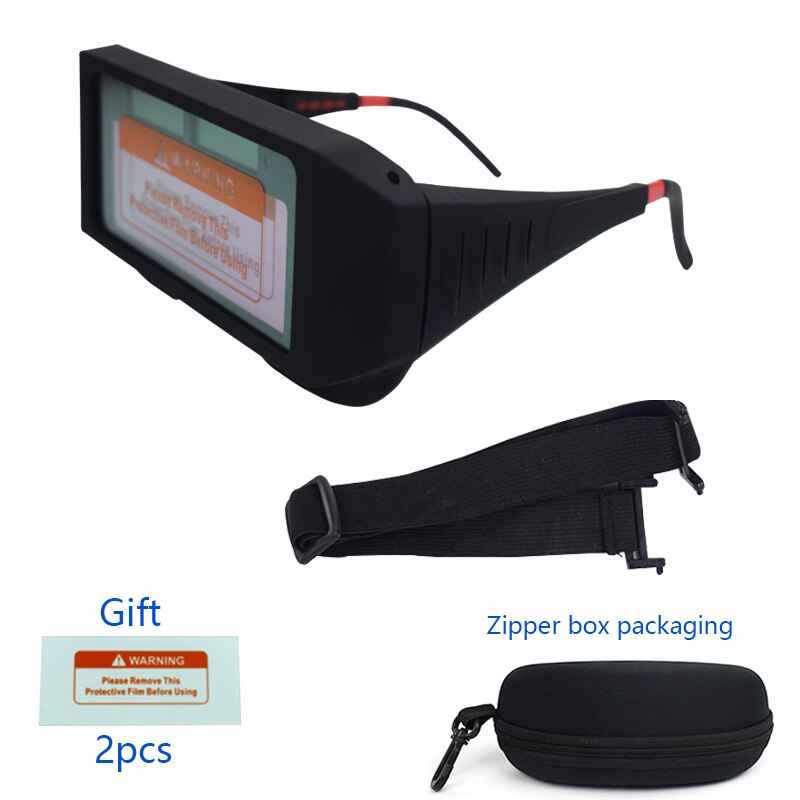 Zonne-energie Auto Verduistering Lasbril Lcd Beschermende Lightening Argonbooglassen Gas Snijden Veiligheidsbril Oogbescherming: 503-LCD-Zipper Box