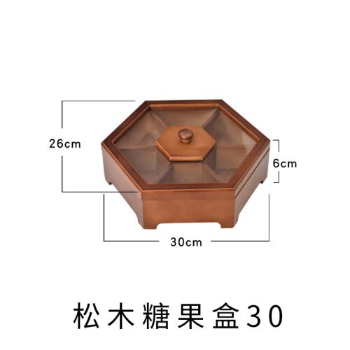Pine Chinese Dried Fruit Box Living Room Split with Cover Candy Box Wood Nut Snack Solid Wood Storage Box: A01