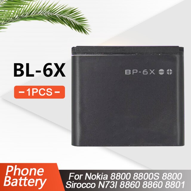 1-5 stk 3.7v 700 mah bp -6x bp 6x bp6x erstatnings telefon batteri til nokia 8800 8800s 8800 sirocco  n73i 8860 lithium batteri: 1 stk