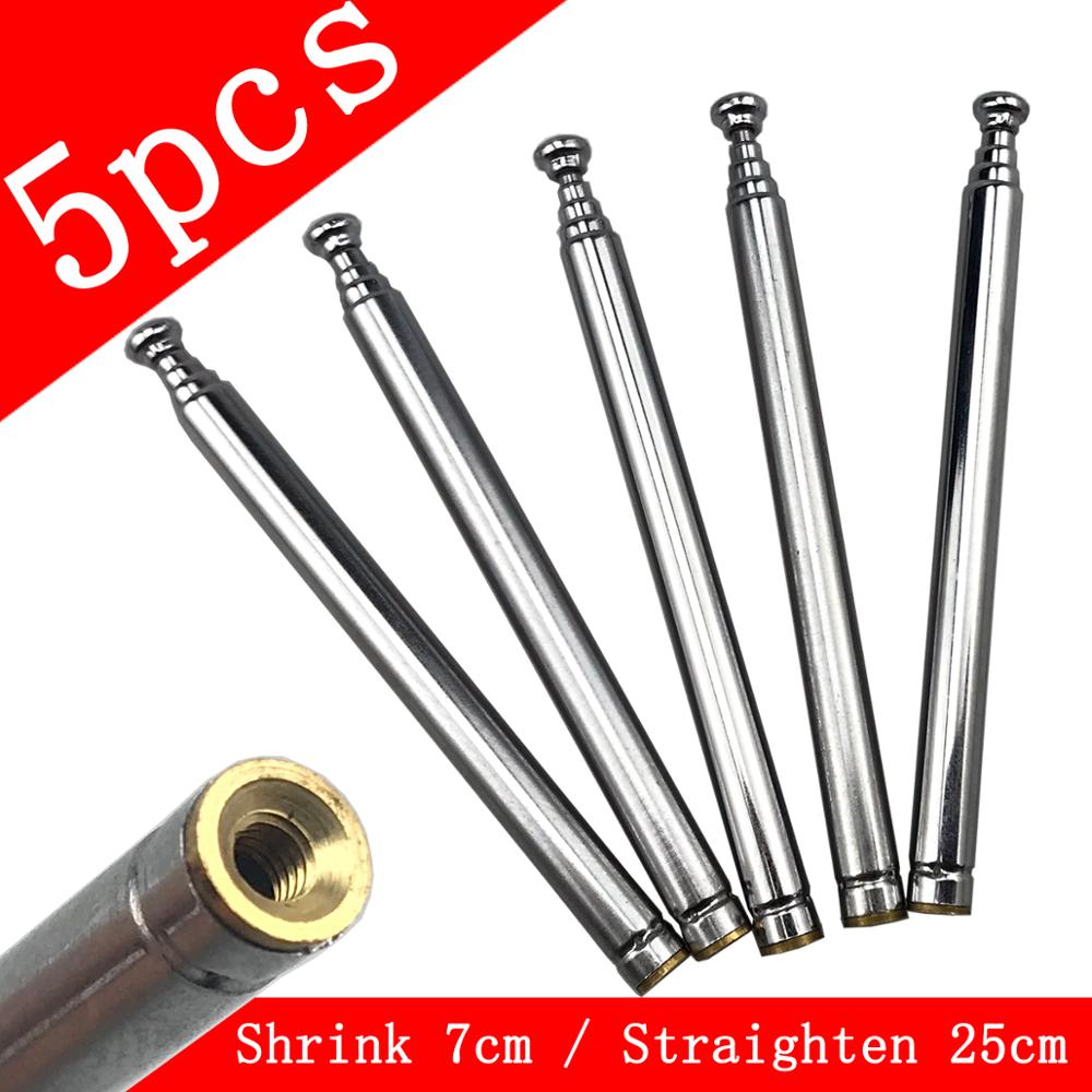 5pcs Full-channel 25cm 5 section telescopic antenna Communications Remote control Signal gain transmit receive Rod antenna: Screw hole base