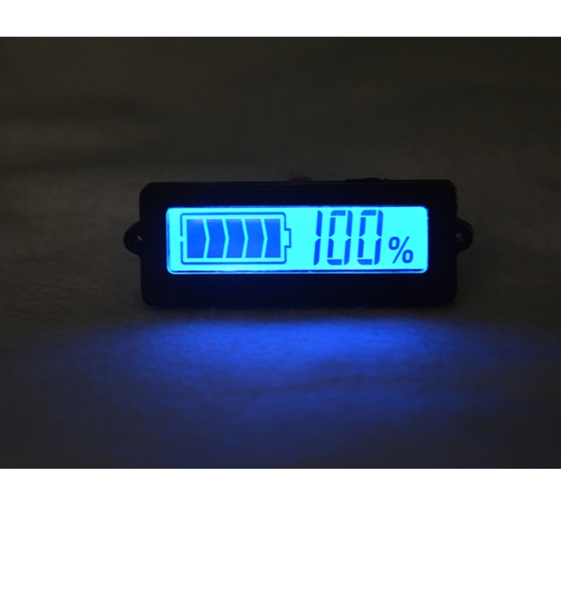 Digital Battery Capacity Tester Voltage Capacity Percent Meter Battery Monitor for Lithium Batteries and Lead-Acid Batteries: Blue