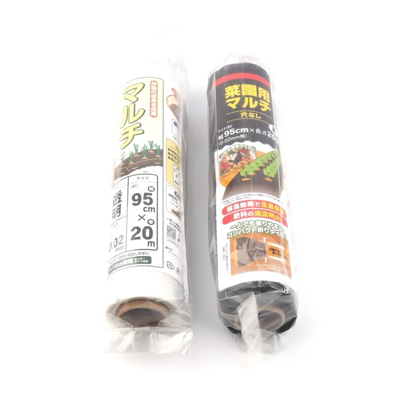 Tuin Mulch Film 40M 0.02mm Dikke Mulch Film Zilver Zwart Plastic Mulch