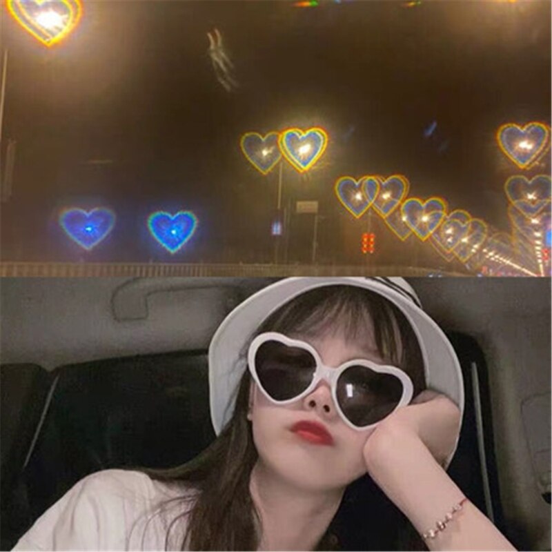 Magic Love Special Effect Glasses Girls Sunglasses Light Source to Love Romantic Love Glasses