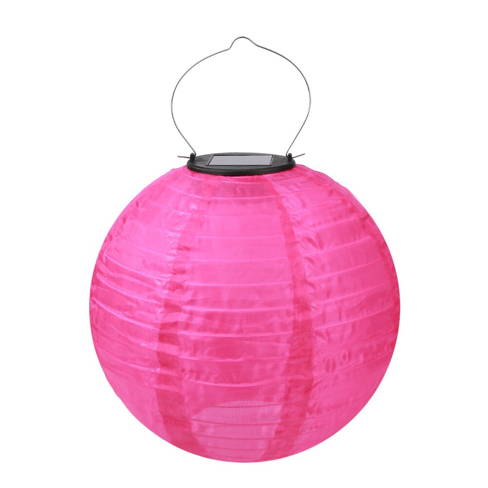 20/25/30Cm Led Solar Lantaarn Lamp Outdoor Festival Party Decor Opknoping Licht Chinese Papier Bal Lampions voor Party Wedding Decor: Rose Red