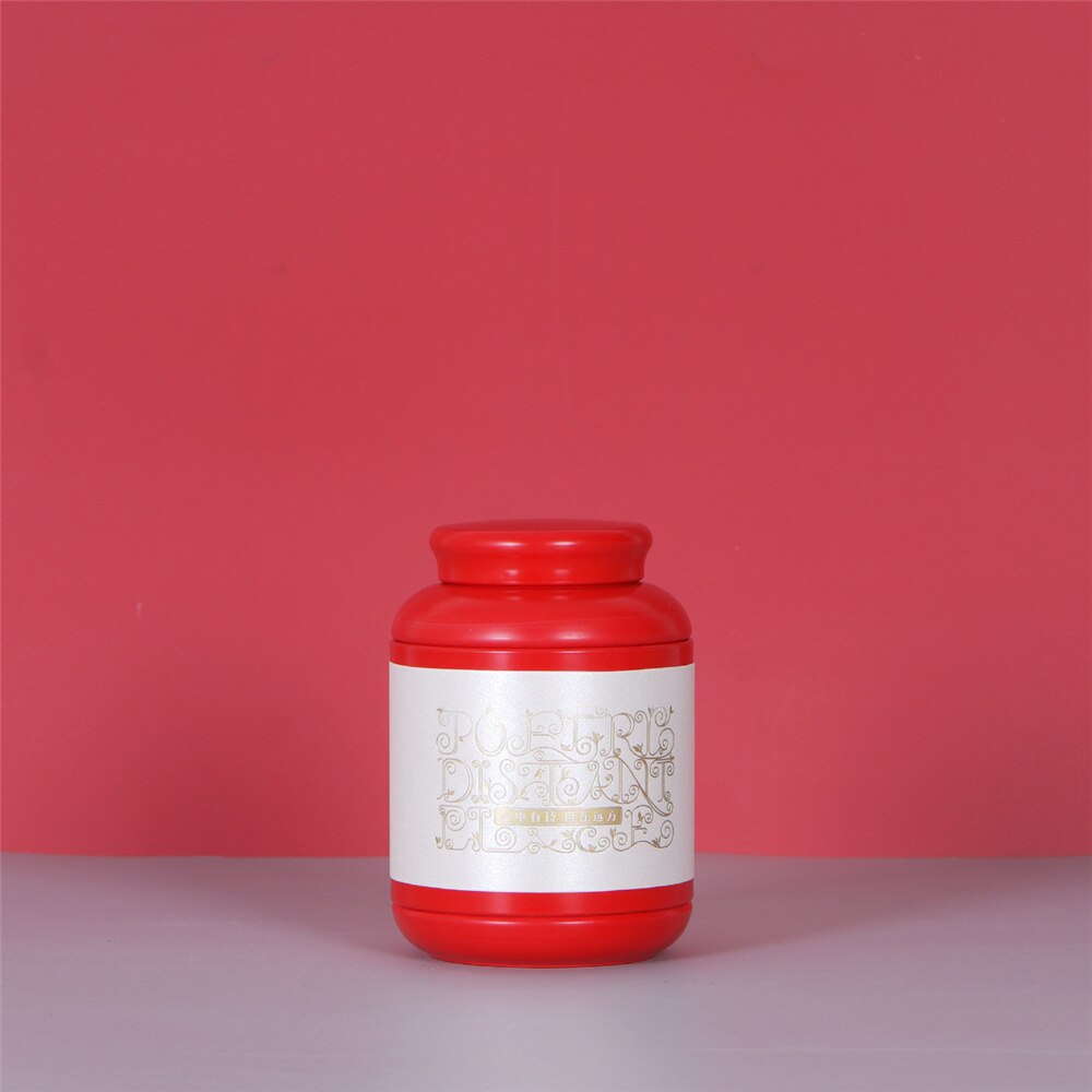 Portable Tinplate Tin tea caddy Tieguanyin sealed storage tank travel Tea Boxes tea tin containers coffee canister Spice jar: A04