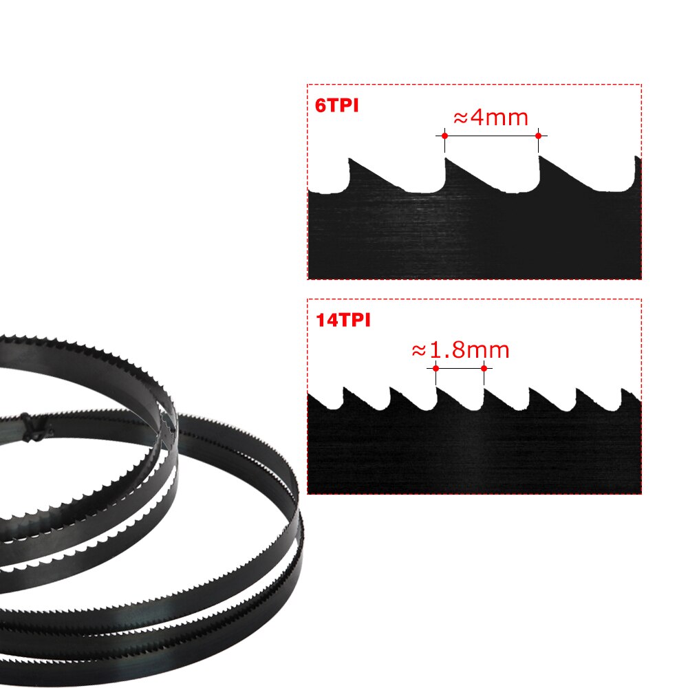 3 stk 1400mm båndsavklinge 3.2/6.35/9.5mm bredde 6/14 tpi træbearbejdningsværktøj tilbehør til einhell  sb200 scheppach hbs 20