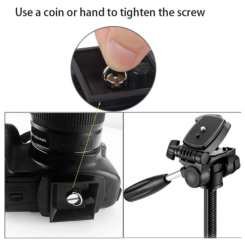 JABS 2 Pieces Of Camera Quick Release Plate With 1/4 Inch Screw ABS Plastic Quick Release Plate Suitable For Most Tripods