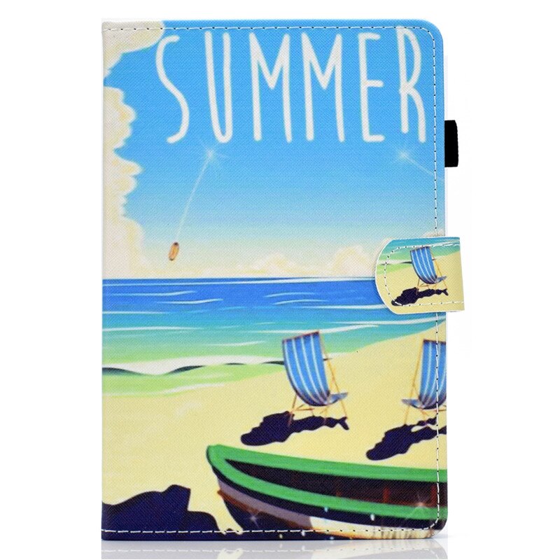 For Samsung Galaxy Tab E 9.6 inch SM T560 Case Monkey Cat Painted Tablet for Funda Samsung Galaxy Tab E T561 Cover Kids SM-T560: beach