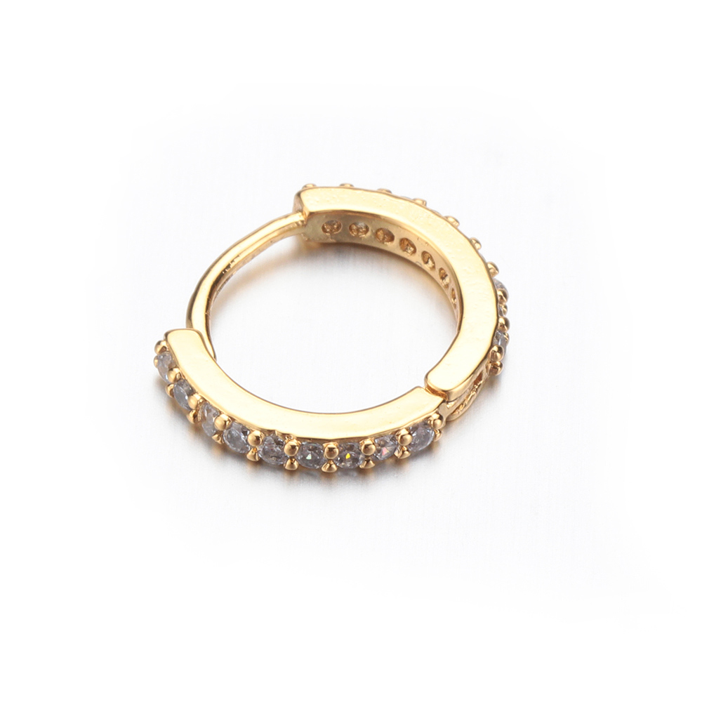 1PC 1pc 6/8/10mm Cz Huggie Hoop Cartilage Earring Helix Tragus Ear Piercing Jewelry Punk Rook Body Jewelry: Gold / 8mm