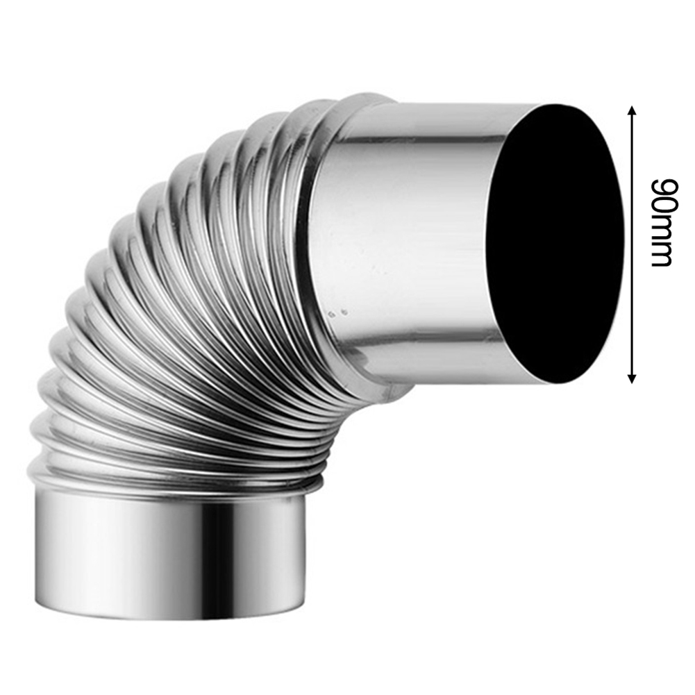 1 Uds. Tubo de codo de chimenea de 90 grados, revestimiento de chimenea curva de acero inoxidable, tubo de estufa múltiple, calentador de agua a Gas, salidas de tubo de escape: Azul