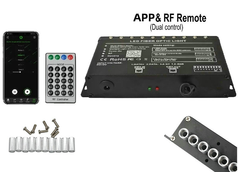 5W 24KeyS RF remote controlled Meteor effect LED shooting Star Light Engine Driver Fiber Optic Ceiling DIY Star SKY Lighting: Red & Green & Blue / Warm White